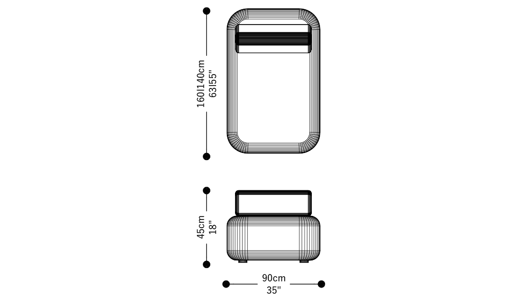 Imagen de las dimensiones principales del producto